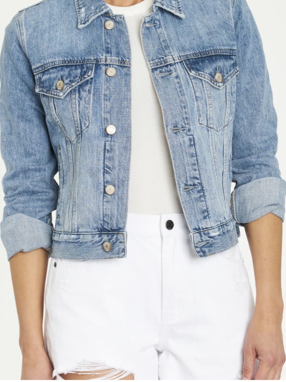 pistola Saba Fitted Washed Blue Denim Jacket